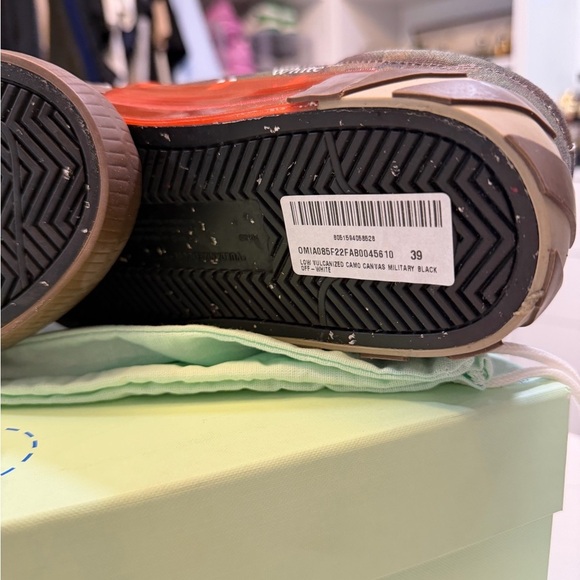 Off-White Vulcanized Military Black Camo Canvas Sneakers main image 8